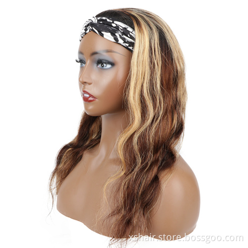 Top Virgin Kinky Curly 150% Density Headband Wigs Natural Color 100% Human Hair for Black Women